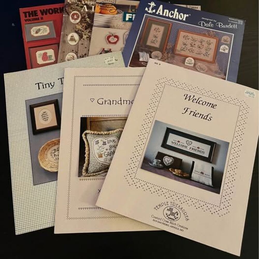 Vintage Cross Stitch Pattern Booklets Anchor, The Graph Goose, Temple Treasures